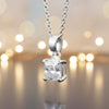 4.00 ct DEW Princess Cut Certified Moissanite Pendant Gold Vermeil Holiday Jewellery