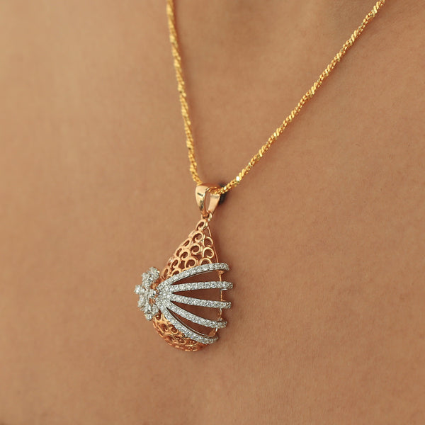 0.88ct Natural Diamond Pendant Necklace
