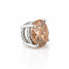 5.20 ct DEW Champagne Moissanite Pendant In Vermeil 925 Silver with Accents for Her Gift