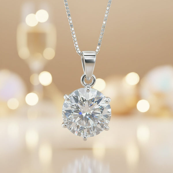 18.50 ct DEW F VS1 Moissanite Pendant in Gold Vermeil Premium Gift for Her Birthday