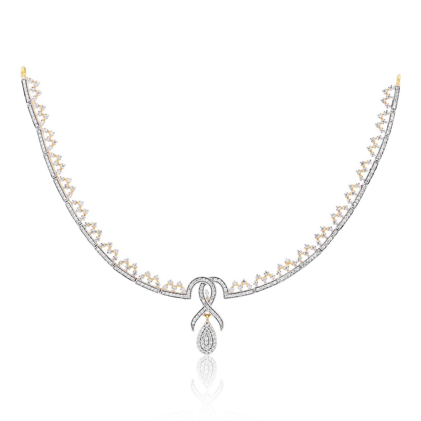 Elegant Diamond Necklace & Earrings Set