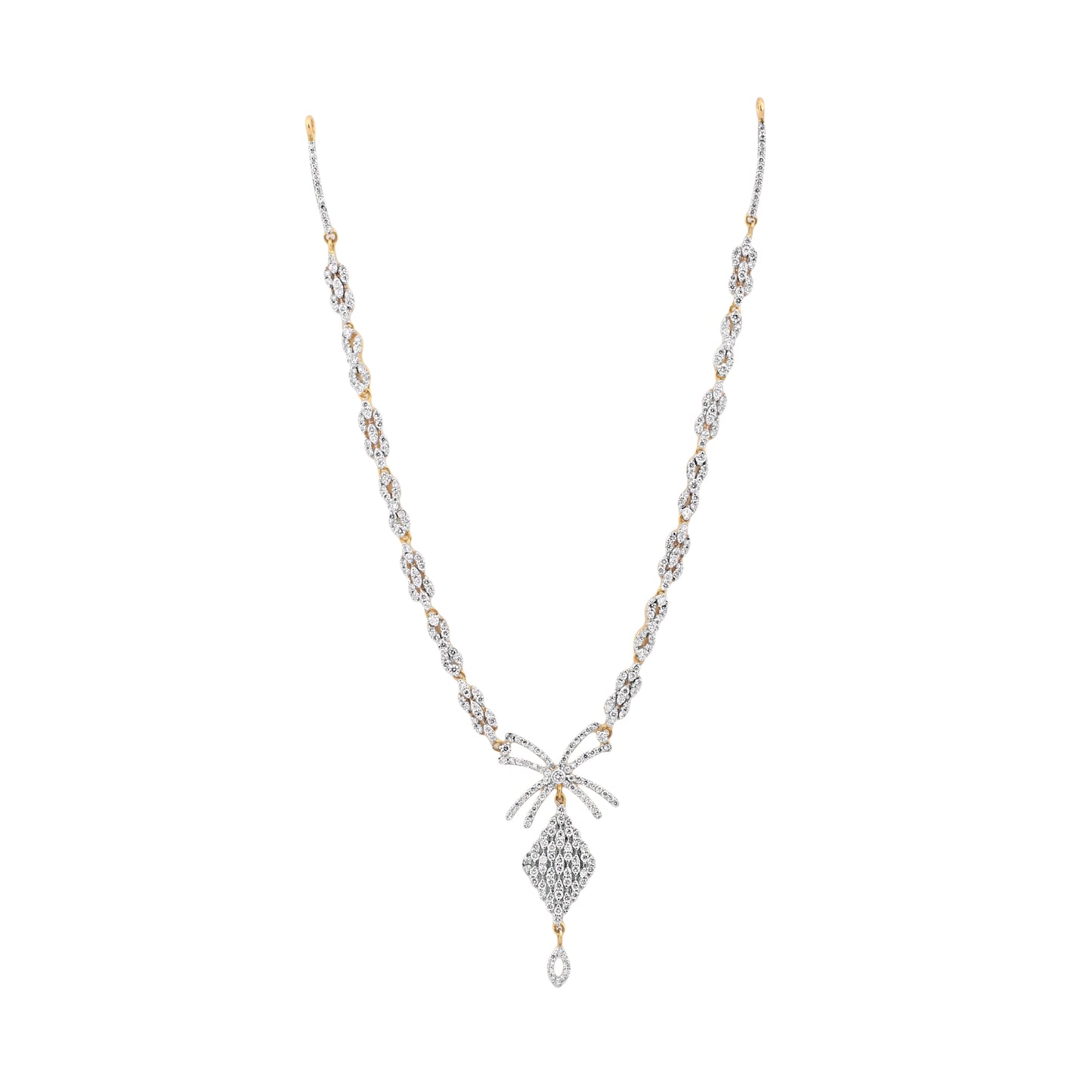 Floral Diamond Necklace and Earring Set