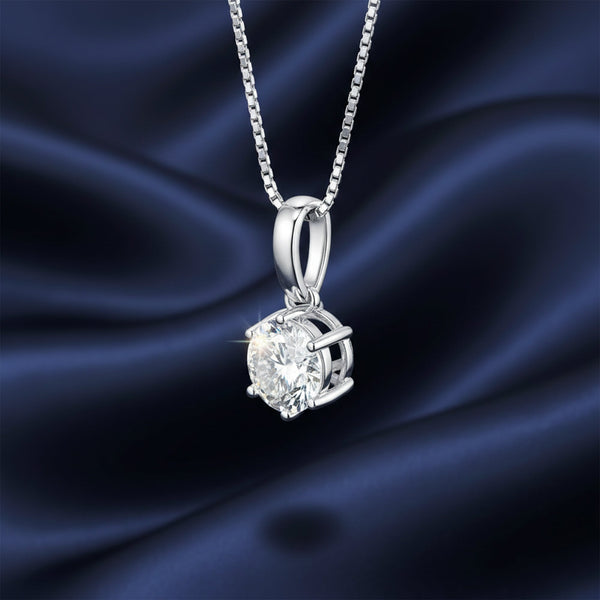 2.60 ct DEW Certified Moissanite Pendant Birthday Gift for Her 18K Gold Plated