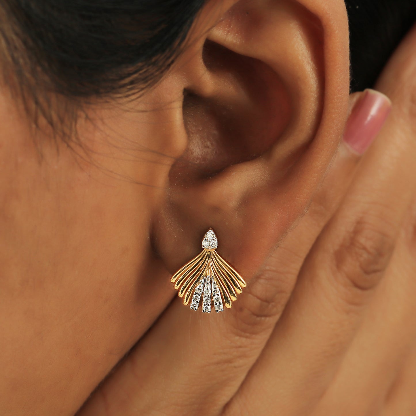 Art Deco Diamond Fan Earrings