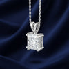 5.65 ct DEW Princess Cut Moissanite Pendant Gold Vermeil Holiday Jewellery Gift