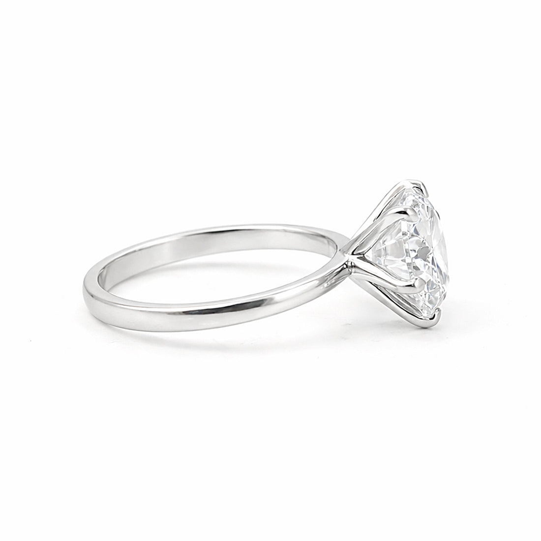 2.85 ct DEW Certified White Moissanite Solitaire Ring in – Gift for Wife 18K Gold Plated