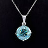 10.30 ct DEW Round Blue Moissanite Pendant Gold Vermeil Certified Gift for Wife