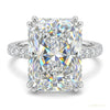 4 ct DEW Certified Cushion Cut White Soliatire Moissanite Ring 18K Gold Plated – white background main image