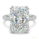 4 ct DEW Certified Cushion Cut White Soliatire Moissanite Ring 18K Gold Plated – white background main image