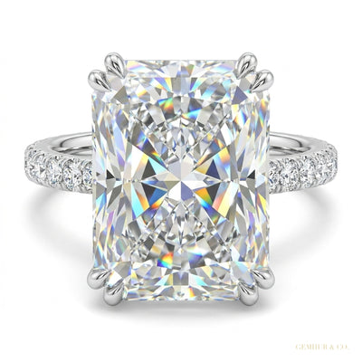 4 ct DEW Certified Cushion Cut White Soliatire Moissanite Ring 18K Gold Plated