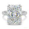 4 ct DEW Certified Cushion Cut White Soliatire Moissanite Ring 18K Gold Plated in 18K Gold Plated Vermeil