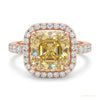 5.00 ct DEW Champagne Treated Moissanite Ring in – Certified Beauty 18K Gold Plated Ver 18K Gold Plated – white background main image