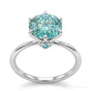 5.00 ct DEW Round Blue Moissanite Solitaire Ring in Certified Jewellery 18K Gold Plated V 18K Gold Plated – white background main image