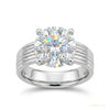 5.00 ct DEW White Round Cut Treated Moissanite Ring in Certified Beauty 18K Gold Plated – white background main image