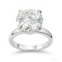 5.05 ct DEW Certified Round White Moissanite Solitaire Ring in – Gift 18K Gold Plated V 18K Gold Plated