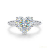 5.10 ct DEW Heart Cut Off White Treated Moissanite Solitaire Ring in 18K Gold Plated Ve 18K Gold Plated – white background main image