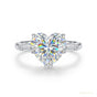 5.10 ct DEW Heart Cut Off White Treated Moissanite Solitaire Ring in 18K Gold Plated Ve 18K Gold Plated