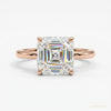 5.20 ct DEW Asscher Cut Moissanite Ring Wedding Gift for Wife Anniversary 18K Gold Plat 18K Gold Plated – white background main image