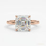 5.20 ct DEW Asscher Cut Moissanite Ring Wedding Gift for Wife Anniversary 18K Gold Plated in 18K Gold Plated Vermeil