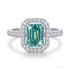 5.20 ct DEW Blue Moissanite Radiant Ring – Wedding or Birthday Gift 18K Gold Plated Ver 18K Gold Plated – white background main image