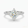 5.25 ct DEW Princess Cut Off White Moissanite Ring Gift for Her Shine 18K Gold Plated V 18K Gold Plated – white background main image