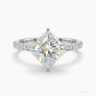 5.25 ct DEW Princess Cut Off White Moissanite Ring Gift for Her Shine 18K Gold Plated V 18K Gold Plated