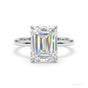 5.36 ct DEW Radiant Cut White Moissanite Solitaire Wedding Ring 18K Gold Plated