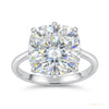 5.45 ct DEW Certified White Moissanite Solitaire Ring – Gift Jewellery in 18K Gold Plated – white background main image