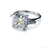 5.50 ct DEW Off White Moissanite Solitaire Statement Ring in Certified 18K Gold Plated 18K Gold Plated – white background main image