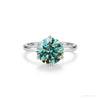 5.60 ct DEW Blue Moissanite Solitaire Ring Sparkling Gift for Anniversary 18K Gold Plat 18K Gold Plated – white background main image