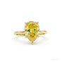 5.60 ct DEW Champagne Moissanite Solitaire Ring Statement Gift for Her 18K Gold Plated 18K Gold Plated