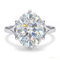 5.85 ct DEW Certified Cushion Cut White Solitaire Moissanite Ring 18K Gold Plated Verme 18K Gold Plated