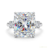 5 ct DEW Certified Radiant Cut White Moissanite Ring For Women 18K Gold Plated – white background main image