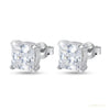 5.00 ct DEW White Moissanite Solitaire Studs In Gold Vermeil For Birthday – white background main image