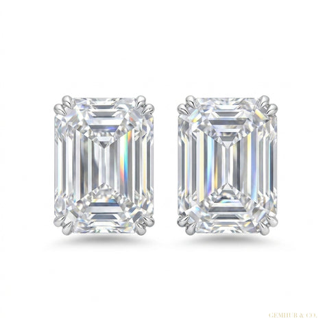 5.00 ct DEW White Moissanite Solitaire Studs In Gold Vermeil For Girls – white background main image