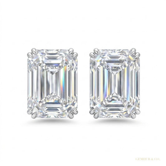 5.00 ct DEW White Moissanite Solitaire Studs In Gold Vermeil For Girls – white background main image