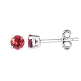 GEMHUB 925 Sterling Silver Gemstone Stud Earrings - Red Garnet 2.15 Ct