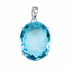 GEMHUB Blue Topaz Oval 135 Ct natural gemstone pendant in 925 sterling silver