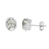 GEMHUB 925 Sterling Silver Gemstone Stud Earrings - Blue Aquamarine 5.35 Ct