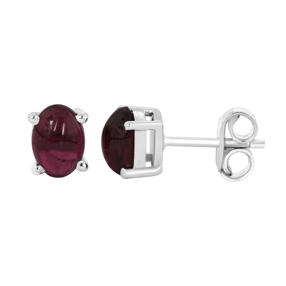 GEMHUB 925 Sterling Silver Gemstone Stud Earrings - Purple Amethyst 4.15 Ct