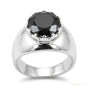 5.20ct DEW Black Moissanite Round Solitaire Ring | 18K Gold Vermeil | GRA Certified