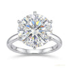 5.20 ct DEW Certified Round Cut White Moissanite Gold Vermeil Ring For Gift – white background main image