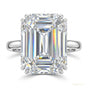 5.30ct DEW White Moissanite Emerald Cut Solitaire Ring | 18K Gold Vermeil | GRA