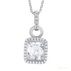 Moissanite 5.40 ct DEW Certified Moisanite Pendant Accents Back to School Jewellery Gold Vermeil – white background main image
