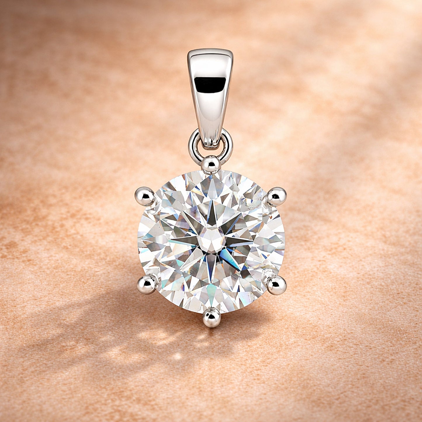 20 ct DEW F VS1 Moissanite Pendant in Gold Vermeil – Perfect Gift for Her This Fall