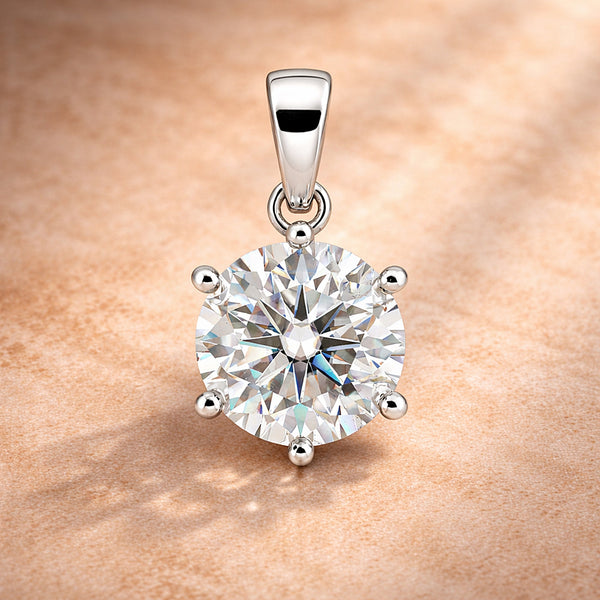 20 ct DEW F VS1 Moissanite Pendant in Gold Vermeil – Perfect Gift for Her This Fall