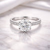 3.20 ct DEW Certified Round Cut White Moissanite Solitaire Ring 18K Gold Plated