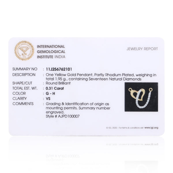 0.14ct Natural Diamond Pendant in 18K Yellow Gold