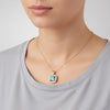 5.10 ct DEW Certified Cushion Blue Moissanite Pendant in Gold Vermeil Birthday Gift