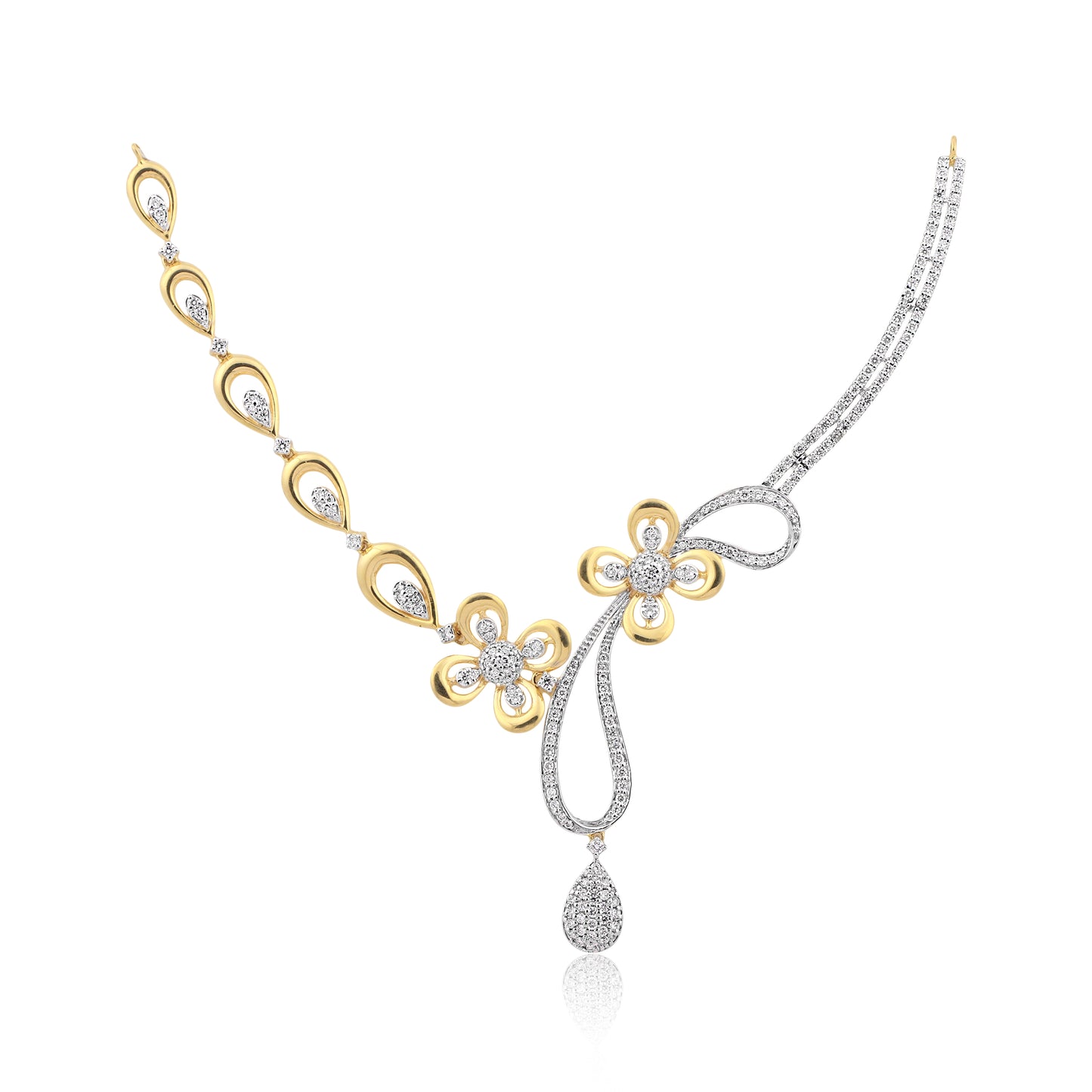 Exquisite Diamond Necklace & Earrings Set